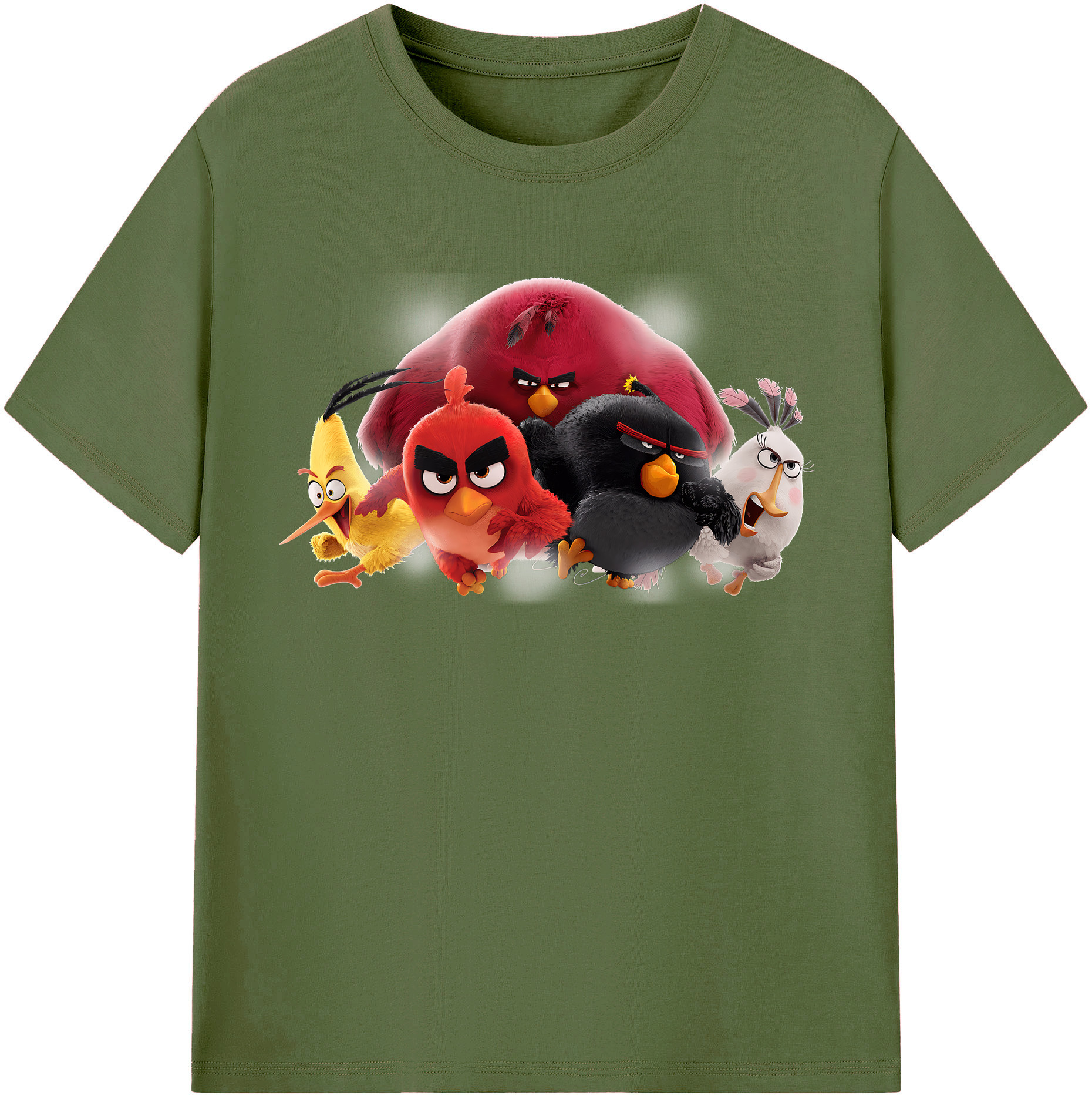 （画像用） Angry Birds アングリーバード 綿100％半袖Tシャツ（フロントプリント）
